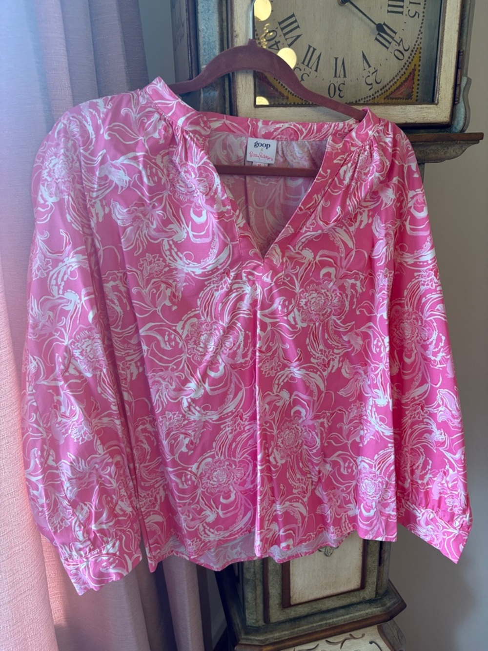 Lilly Pulitzer Pink and White Floral Blouse